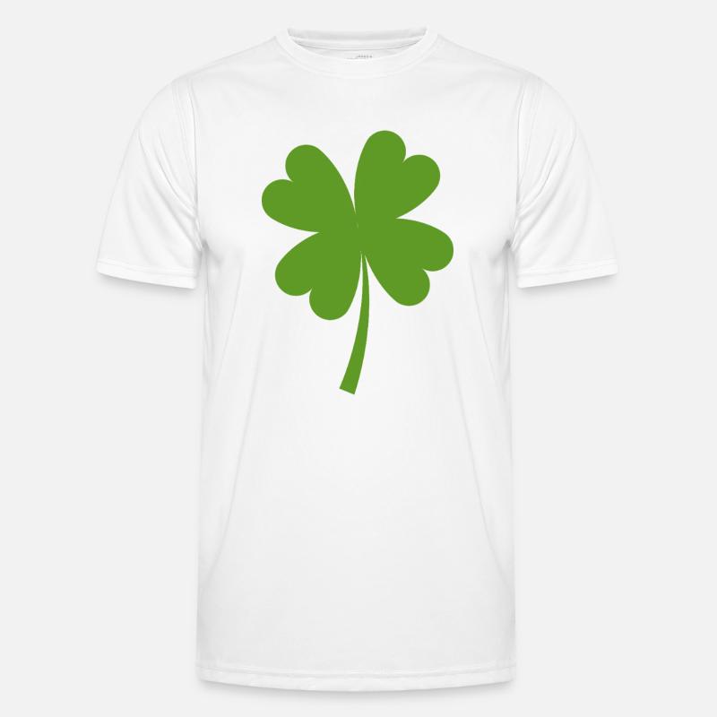 Solid four-leaf clover - Men's Functional T-Shirt - white