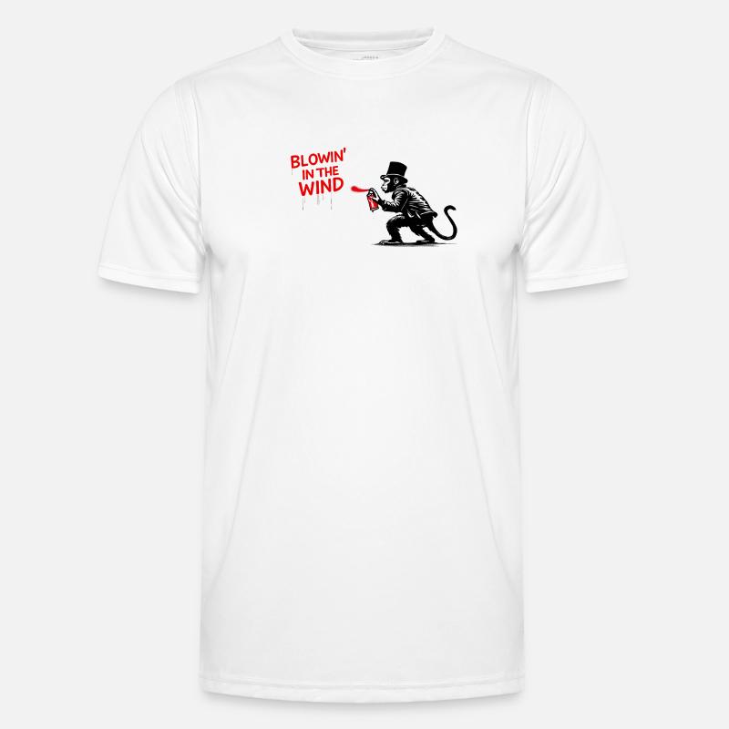 Wind Spray Monkey Graffiti - Men's Functional T-Shirt - white