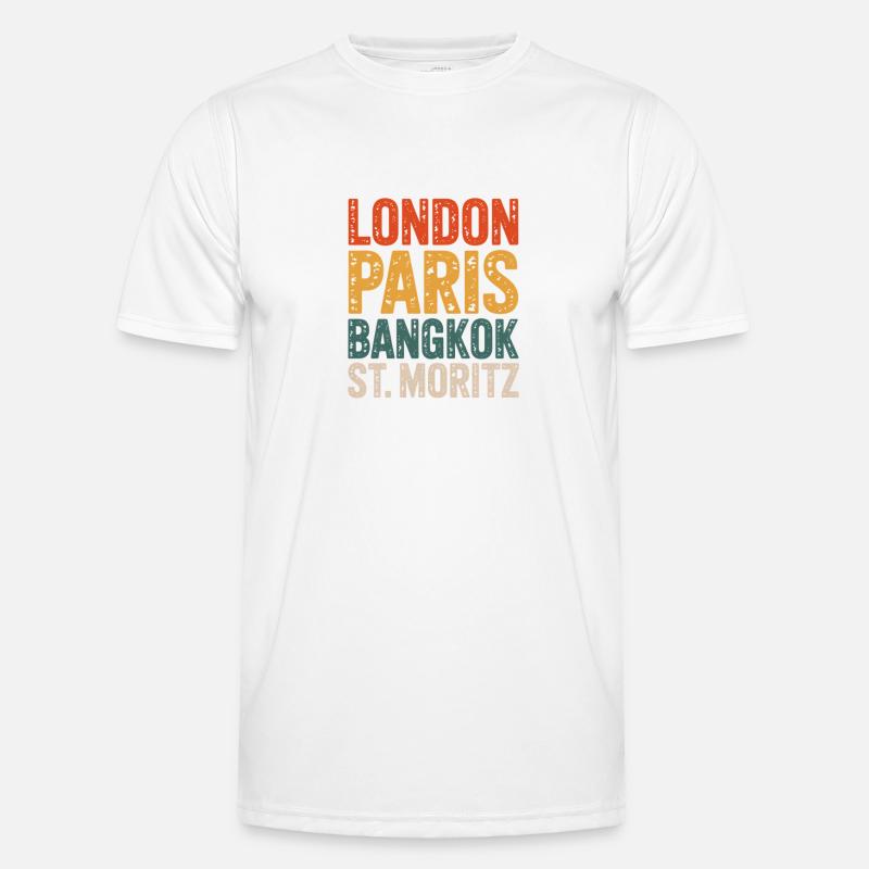 St. Moritz Schweizer Graubünden - Männer Funktions-T-Shirt - Weiß