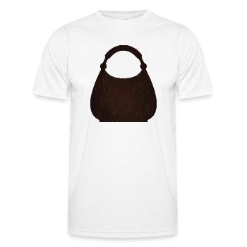 Brown Leather Bag Texture - Men's Functional T-Shirt - white - Front - AI Model Male 178 dark (178cm)