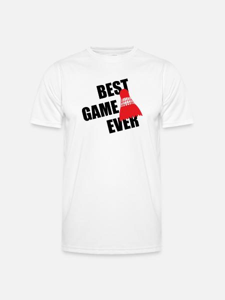 Badminton Best Game Ever - Men's Functional T-Shirt - white