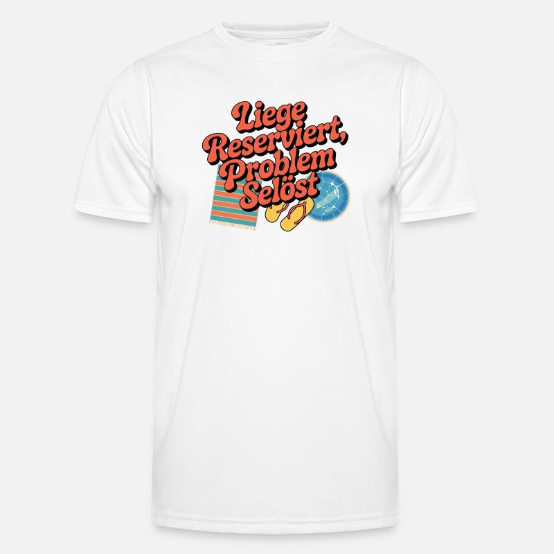 Lounger Reserved Problem solves funny beach - Men's Functional T-Shirt - white