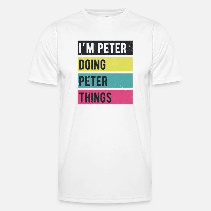 Ich bin Peter Mache Peter Dinge Retro Farben Männer Funktions-T-Shirt