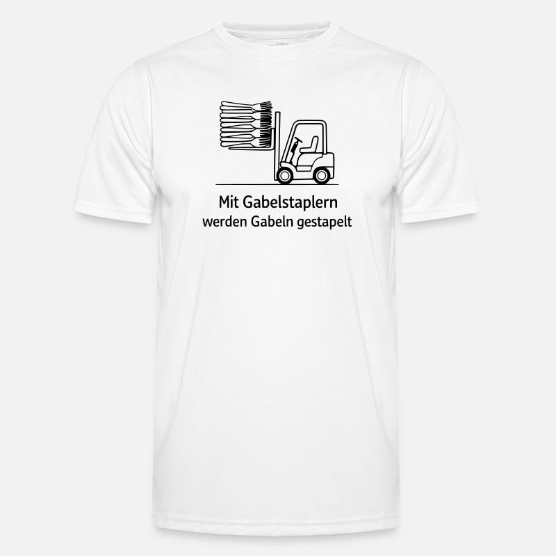 forklift pun fork stacking - Men's Functional T-Shirt - white