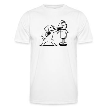 Sparring Dachshund Boxing Line Art - Men's Functional T-Shirt - white - Front - AI Model Male 178 dark (178cm)