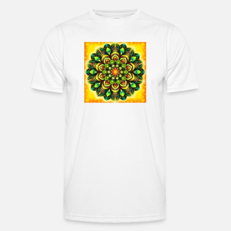 Glowing Mandala Flower Pattern Men's Functional T-Shirt