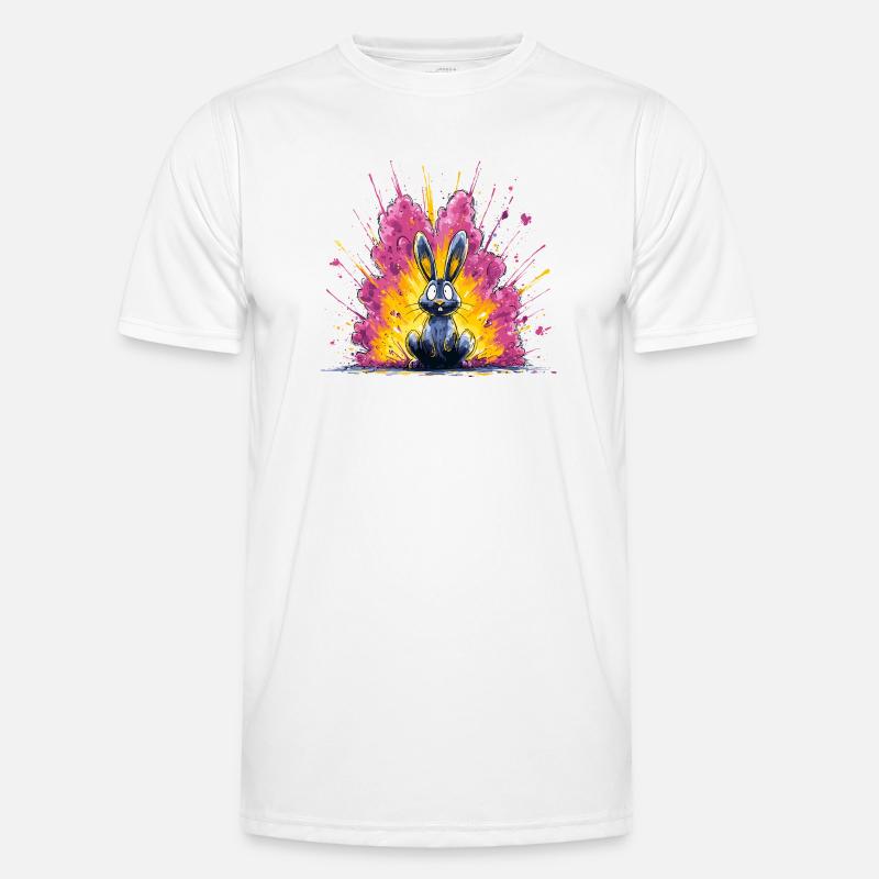 Brightly Colored Bunny Blitz Men's Functional T-Shirt