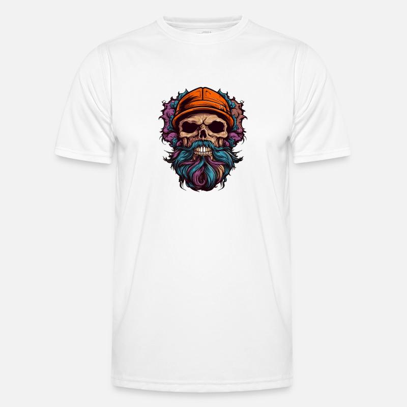 Totenkopf mit Bart Männer Funktions-T-Shirt