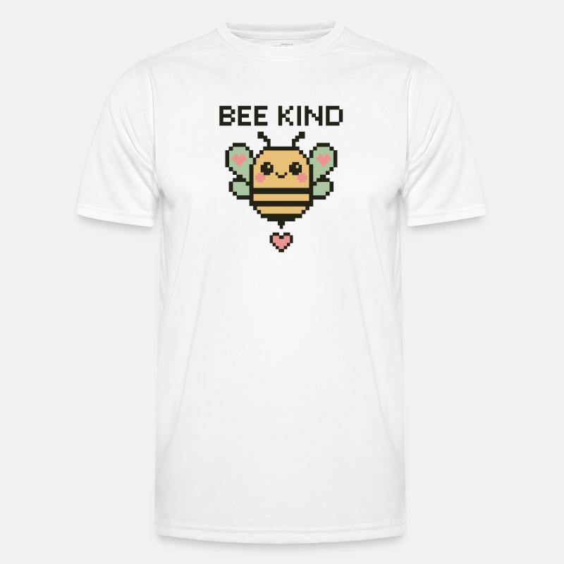 Bee Kind - Pixelbiene mit Herzchen Männer Funktions-T-Shirt