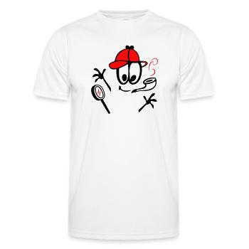 Détective au sifflet - T-shirt sport Homme - blanc - Devant - AI Model Male 178 dark (178cm)