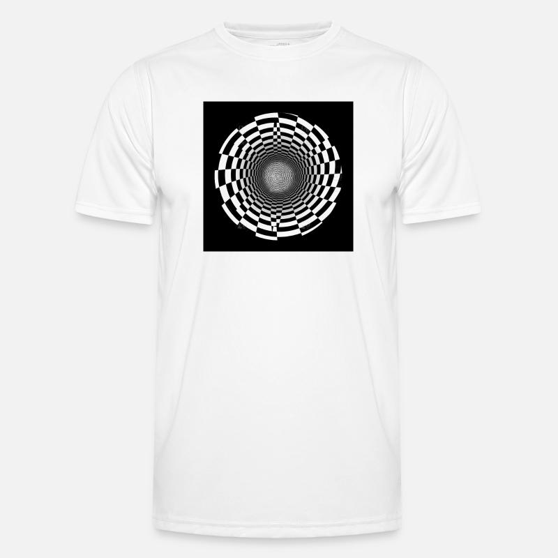 Black and white optical vortex - Men's Functional T-Shirt - white