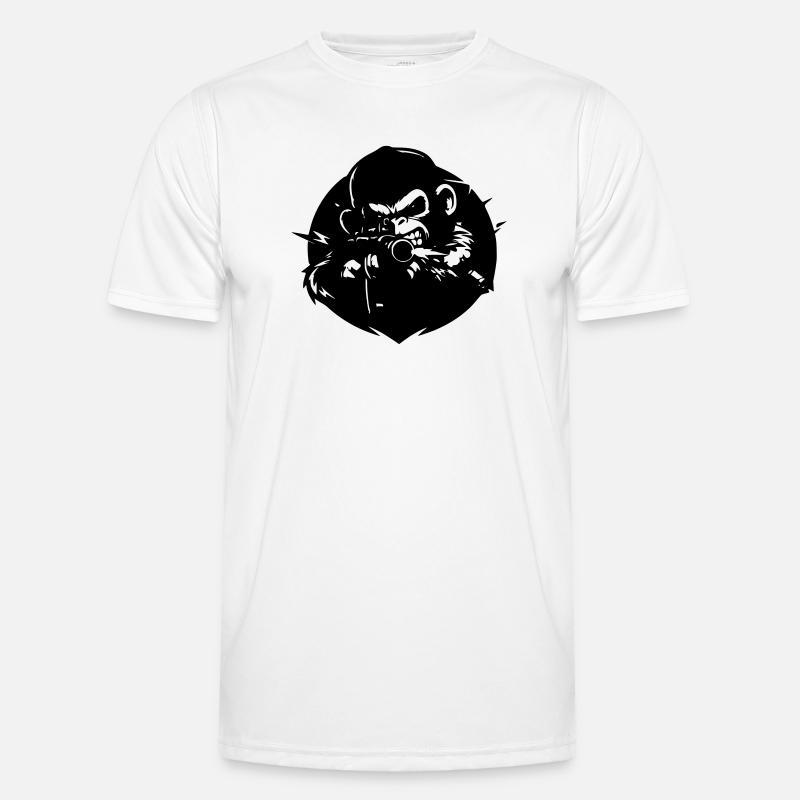 Monkey with Rifle Men's Functional T-Shirt