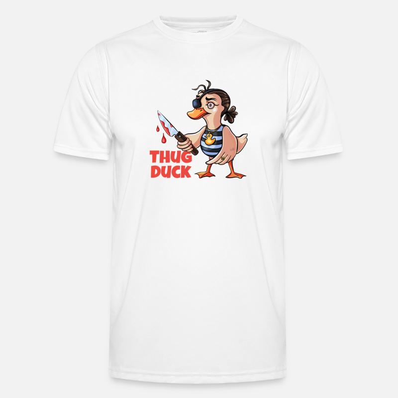 Thug Duck hält ein Messer-Meme Männer Funktions-T-Shirt