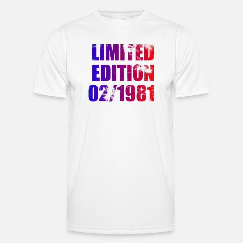 45th Birthday Limited Edition 02/1981 - Men's Functional T-Shirt - white