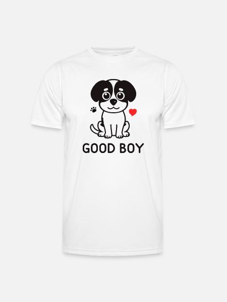 Good Boy – Cute Dog Motif - Men's Functional T-Shirt - white