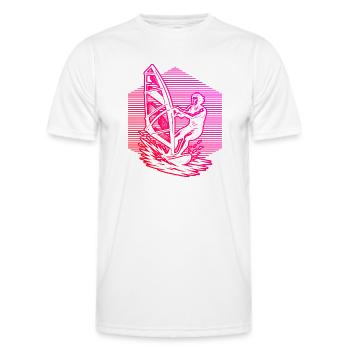 La planche à voile en résumé - T-shirt sport Homme - blanc - Devant - AI Model Male 178 dark (178cm)