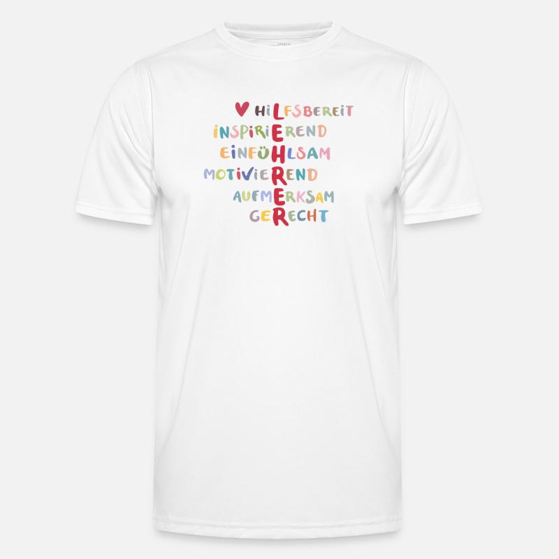 Farbenfrohe Werte Collage – Hilfsbereit Männer Funktions-T-Shirt