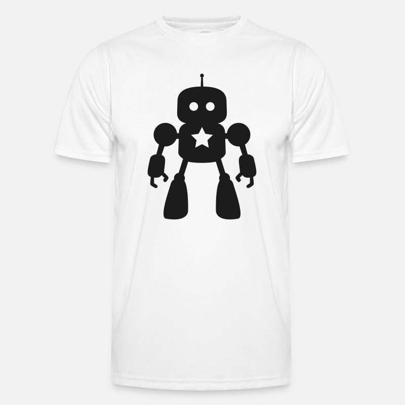 Robot with Star AI Sci-Fi Nerd - Men's Functional T-Shirt - white