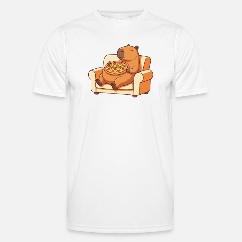 Pizza Capybara on the sofa Men's Functional T-Shirt