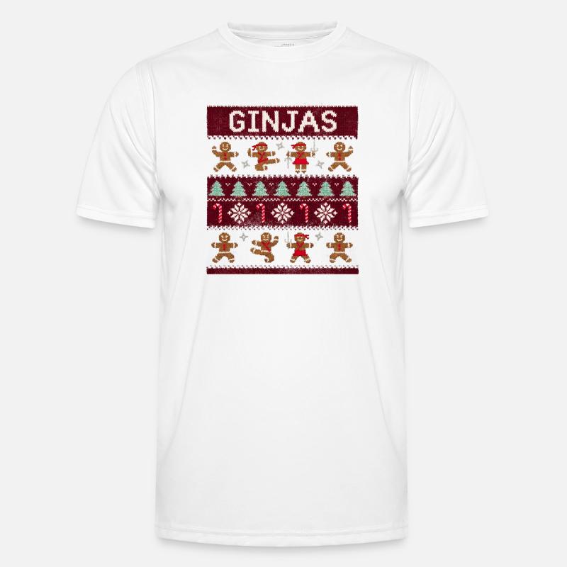 Ginjas Lebkuchen-Weihnachtspullover Männer Funktions-T-Shirt