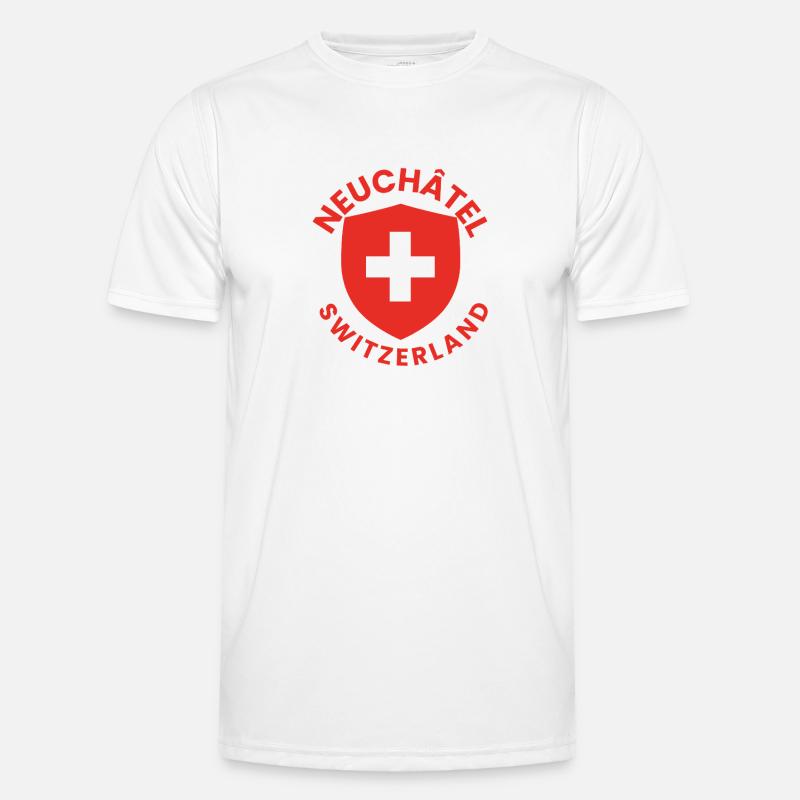 Neuchâtel Schweizer Schild Männer Funktions-T-Shirt
