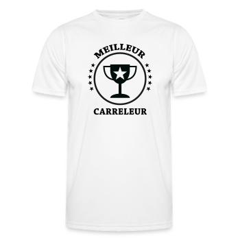 Meilleur Carreleur - T-shirt sport Homme - blanc - Devant - AI Model Male 178 dark (178cm)
