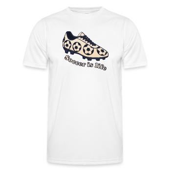 Soccer – Soccer is Life Design - Men's Functional T-Shirt - white - Front - AI Model Male 178 dark (178cm)