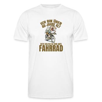 J’ai plus de 40 ans – s’il vous plaît, aidez-moi - T-shirt sport Homme - blanc - Devant - AI Model Male 178 dark (178cm)