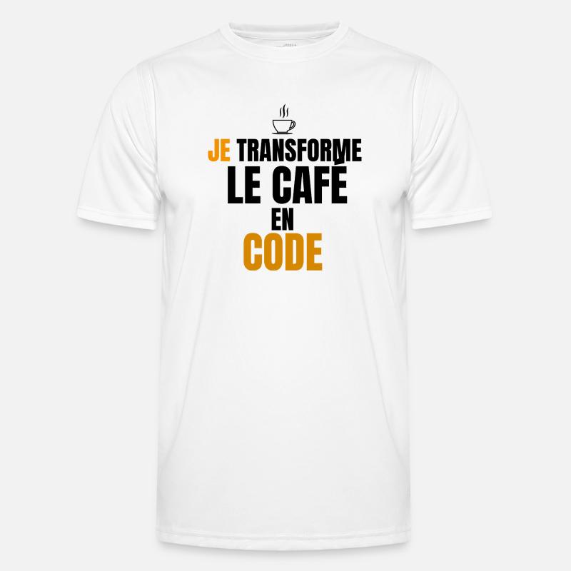 Je transforme le code en café T-shirt sport Homme