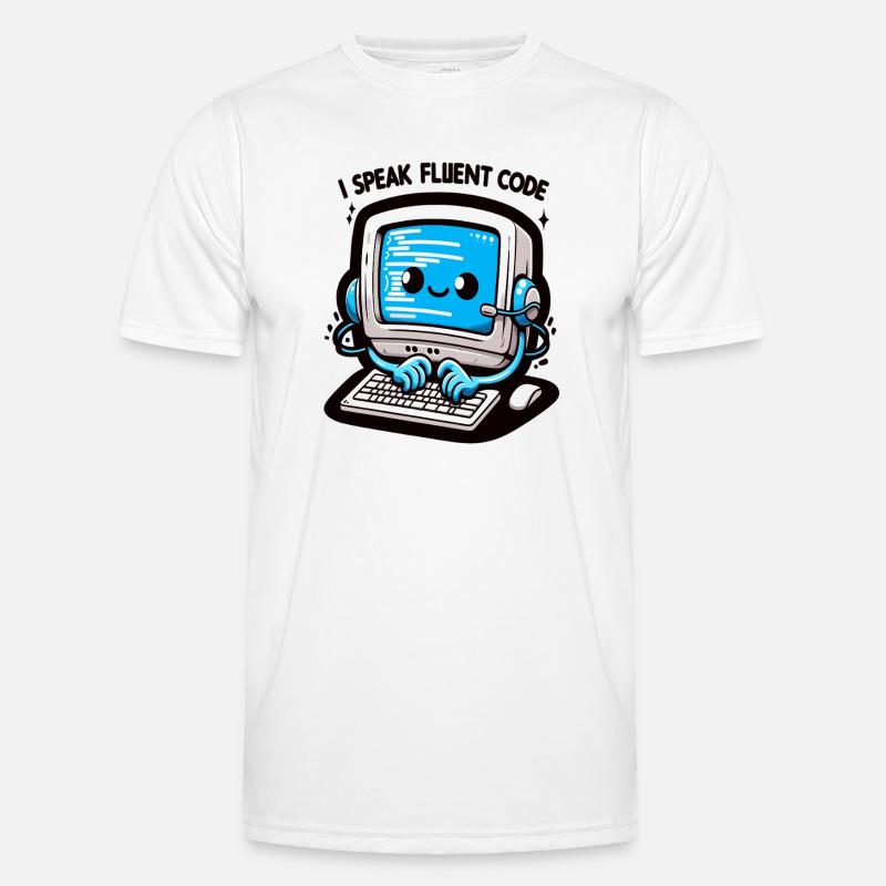I Speak Fluent Code Retro Computer - Men's Functional T-Shirt - white