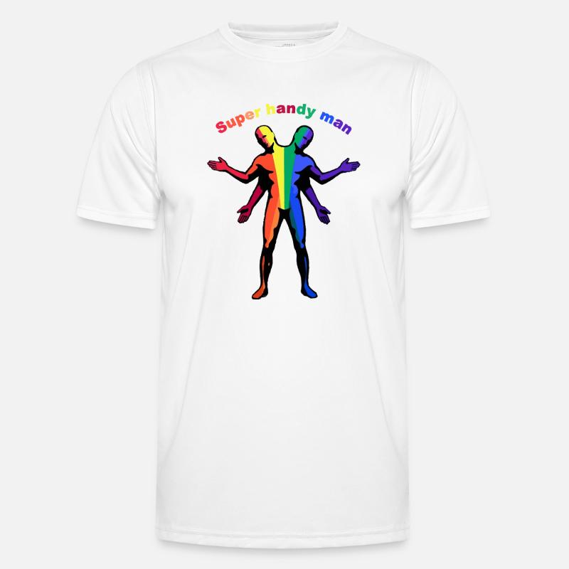 Super-Handwerker-Regenbogen Männer Funktions-T-Shirt