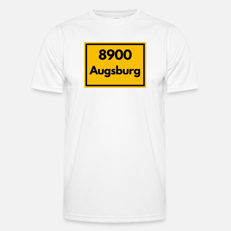 OLD POSTCODE POSTCODE RETRO 8900 AUGSBURG - Men's Functional T-Shirt - white