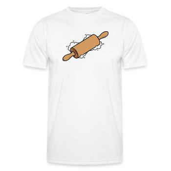 Rolling Pin Rolling Dough Roll Baking - Men's Functional T-Shirt - white - Front - AI Model Male 178 dark (178cm)