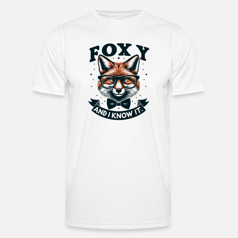 Foxy Nerd Brille Fliege Männer Funktions-T-Shirt