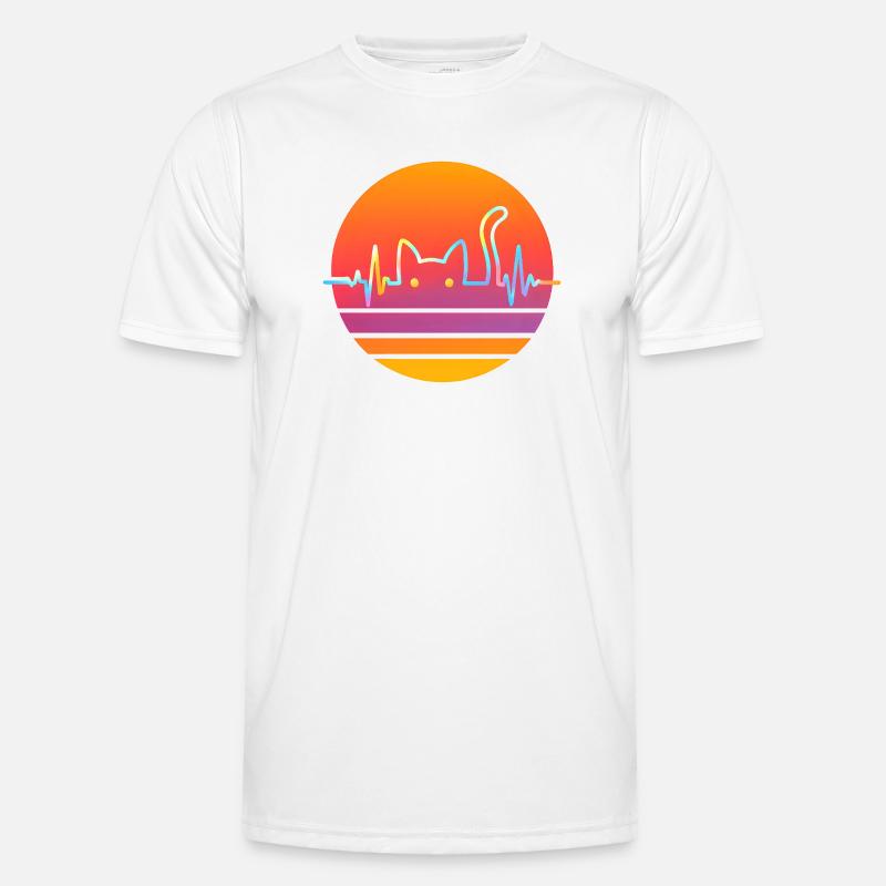 Kat Hjerteslag Kat Elsker Gaveidé - Funktionsshirt til herrer - hvid