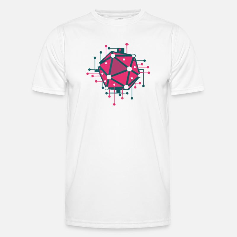 Techno pink geometric network Men's Functional T-Shirt