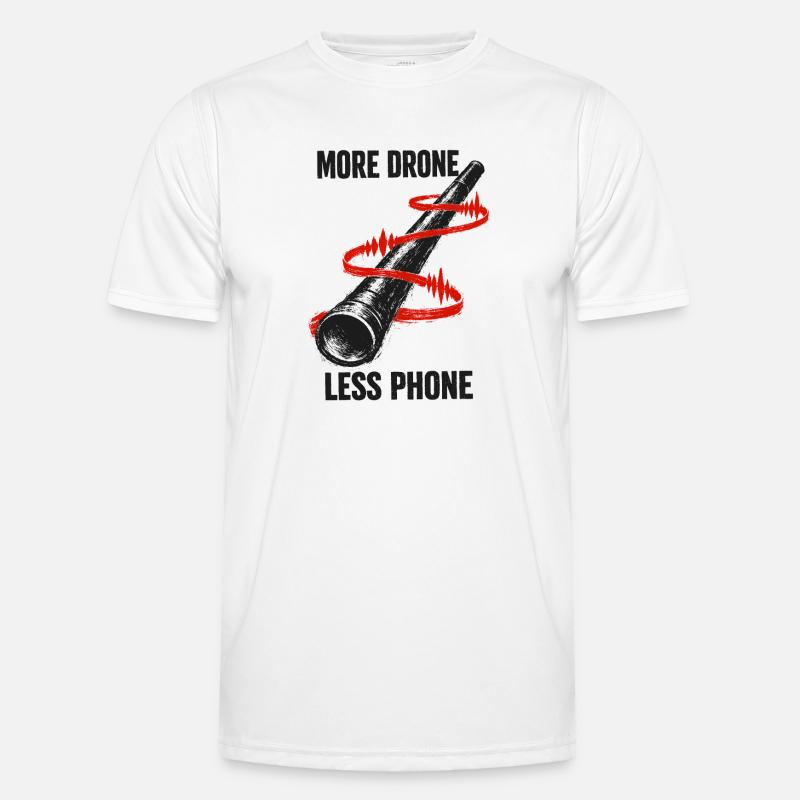 Plus de drones, moins de téléphone portable | Didgeridoo T-shirt sport Homme