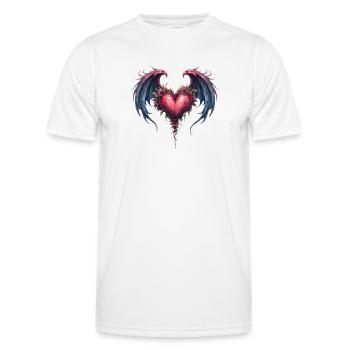 Floral winged heart - Men's Functional T-Shirt - white - Front - AI Model Male 178 dark (178cm)