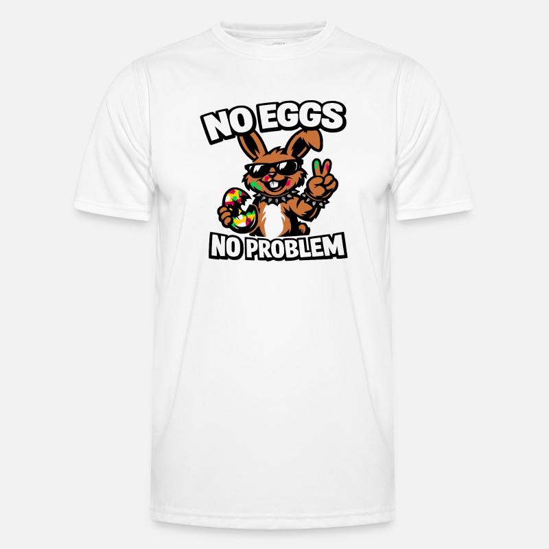Funny Easter Bunny – No Eggs No Problem - Männer Funktions-T-Shirt - Weiß