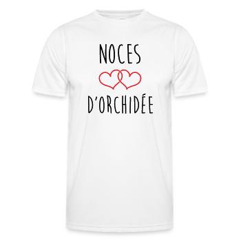 Orchideen-Hochzeit 55 Jahre Ehe - Männer Funktions-T-Shirt - Weiß - Vorne - AI Model Male 178 dark (178cm)