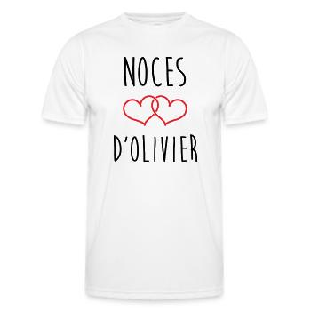 Olivier's wedding 59 years of marriage - Men's Functional T-Shirt - white - Front - AI Model Male 178 dark (178cm)
