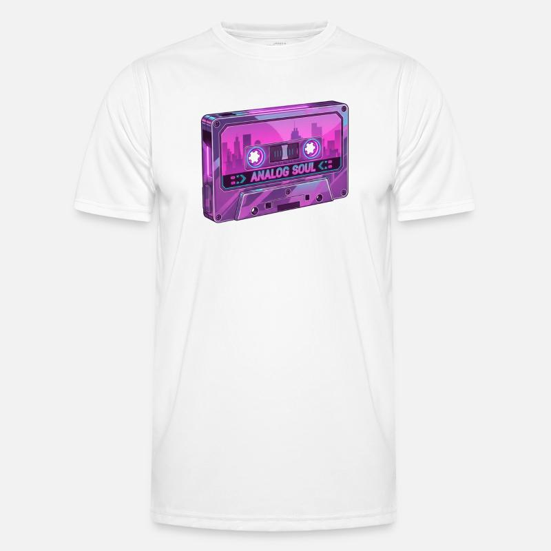 Retro Analog Soul Chrome Kassette Synthwave Männer Funktions-T-Shirt