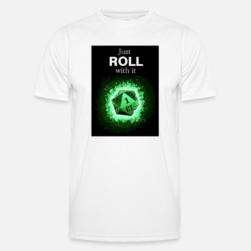 Faites simplement avec les dés verts rétro D20 - T-shirt sport Homme - blanc
