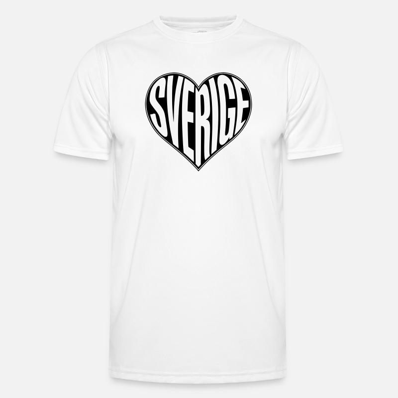Sverige, Suède Heart - Couleur de design variable T-shirt sport Homme