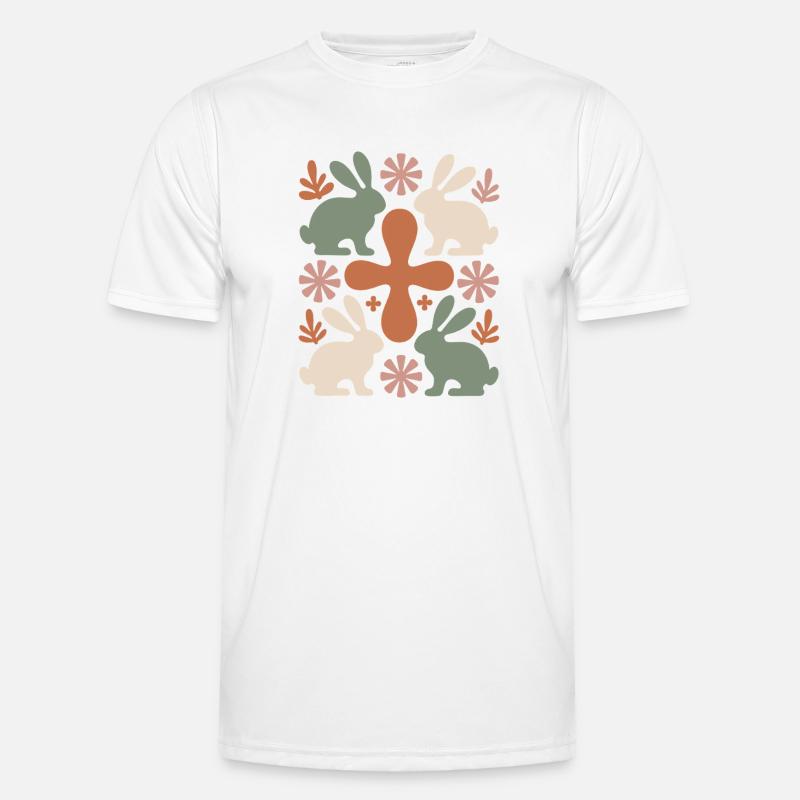 Easter Bunny Cross Pattern - Men's Functional T-Shirt - white