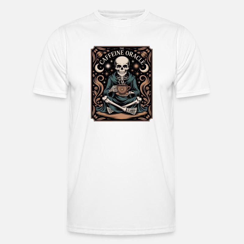 The Caffeine Oracle Skeleton Coffee Oracle Men's Functional T-Shirt