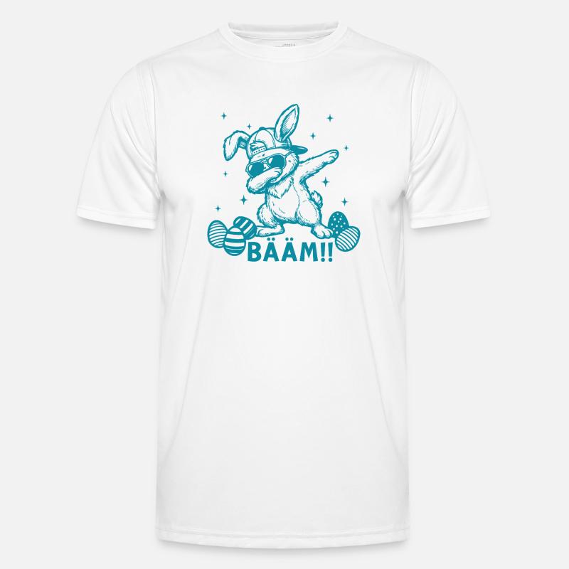 Funny Easter Dabbing Easter Bunny Bääm - Men's Functional T-Shirt - white