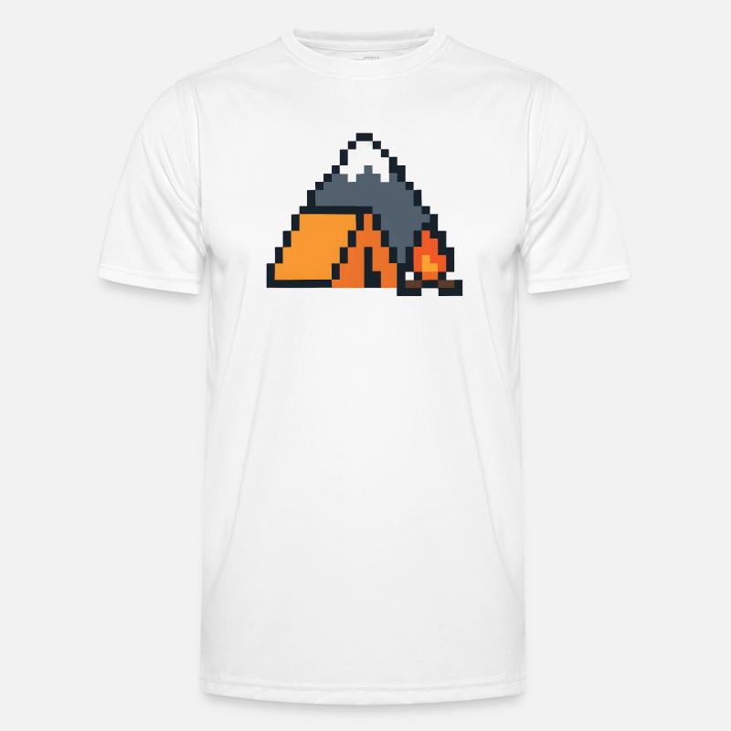 Pixel Sleeping Fox Moonlit Night Men's Functional T-Shirt