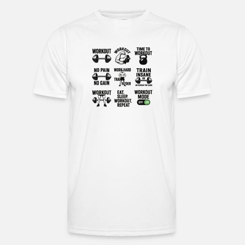 Power Gym Black Patterns Workout Männer Funktions-T-Shirt