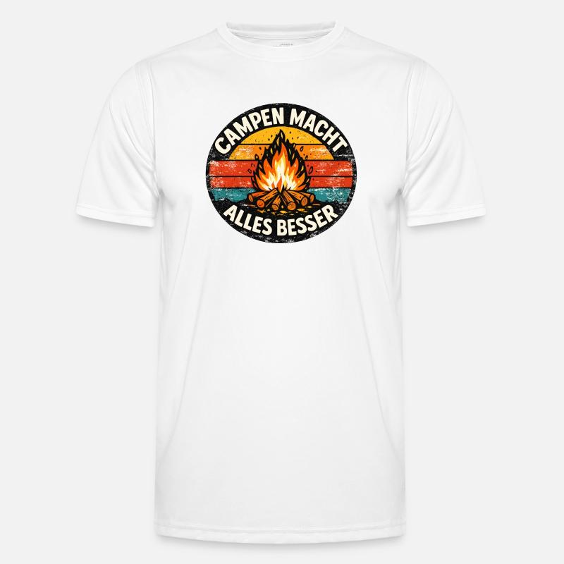Camping makes everything better - Men's Functional T-Shirt - white